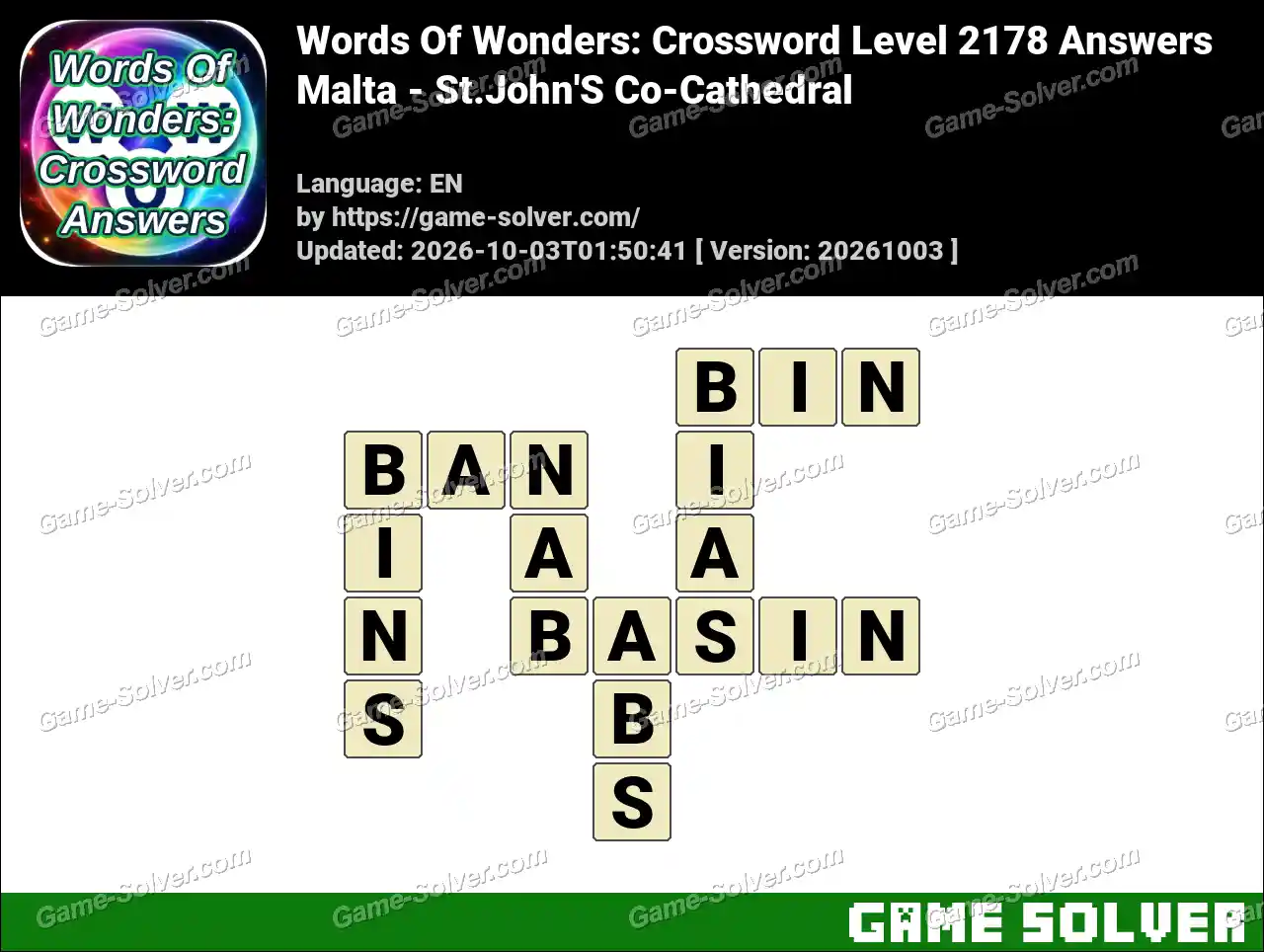 Words Of Wonders: Crossword Level 2178 Answers – Malta – St.John’S Co-Cathedral